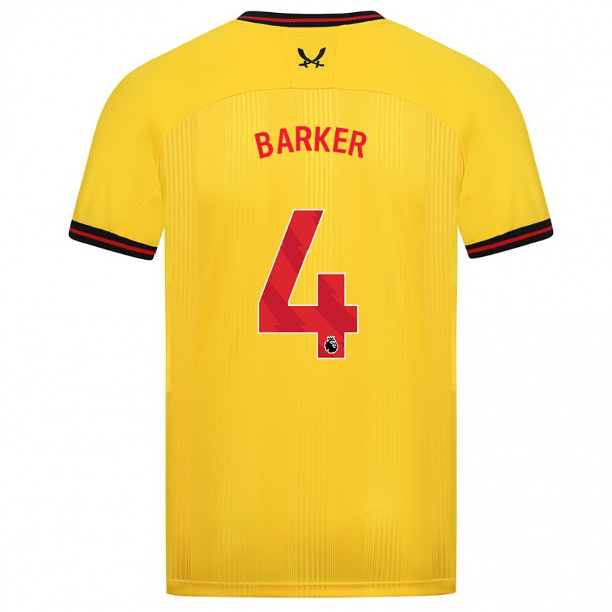 Kinder Fußball Sophie Barker #4 Gelb Auswärtstrikot Trikot 2023/24 T-Shirt Luxemburg