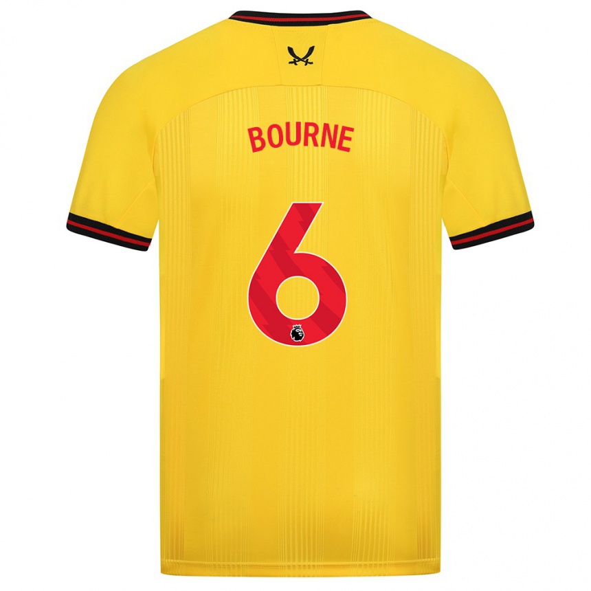 Kinder Fußball Tara Bourne #6 Gelb Auswärtstrikot Trikot 2023/24 T-Shirt Luxemburg