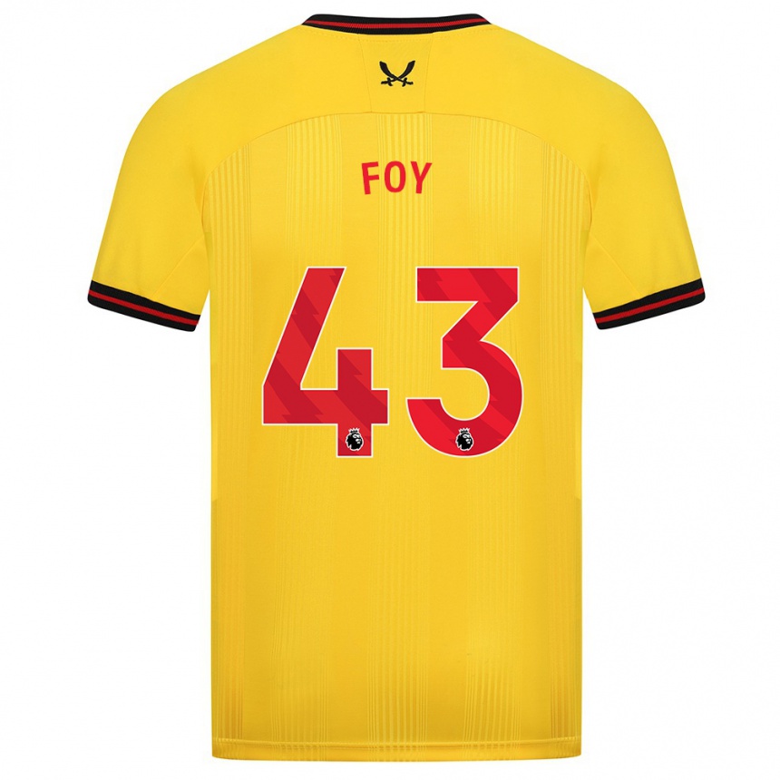 Kinder Fußball Gus Foy #43 Gelb Auswärtstrikot Trikot 2023/24 T-Shirt Luxemburg