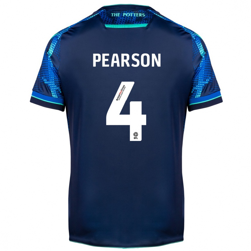 Kinder Fußball Ben Pearson #4 Marine Auswärtstrikot Trikot 2023/24 T-Shirt Luxemburg