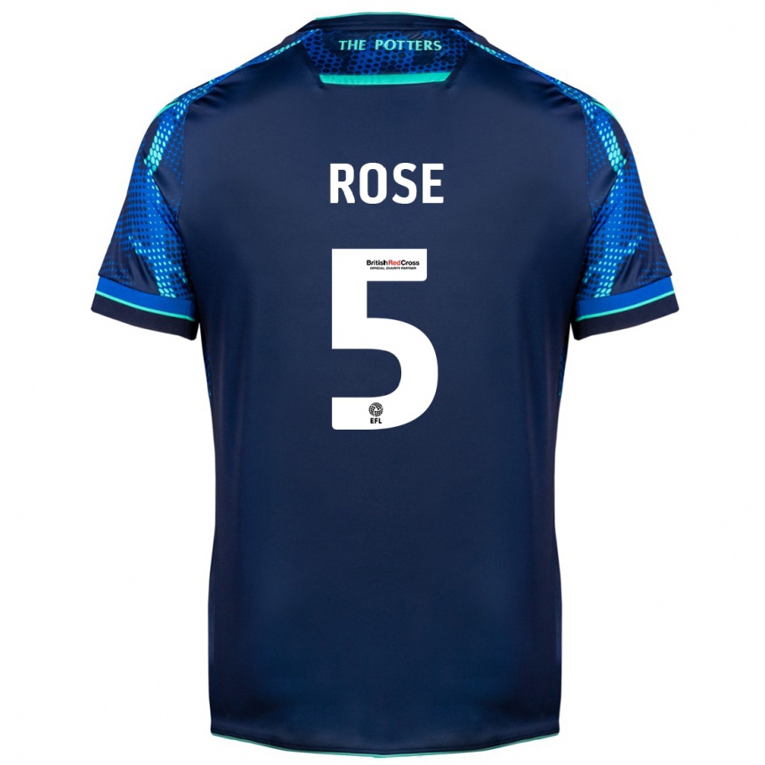 Kinder Fußball Michael Rose #5 Marine Auswärtstrikot Trikot 2023/24 T-Shirt Luxemburg