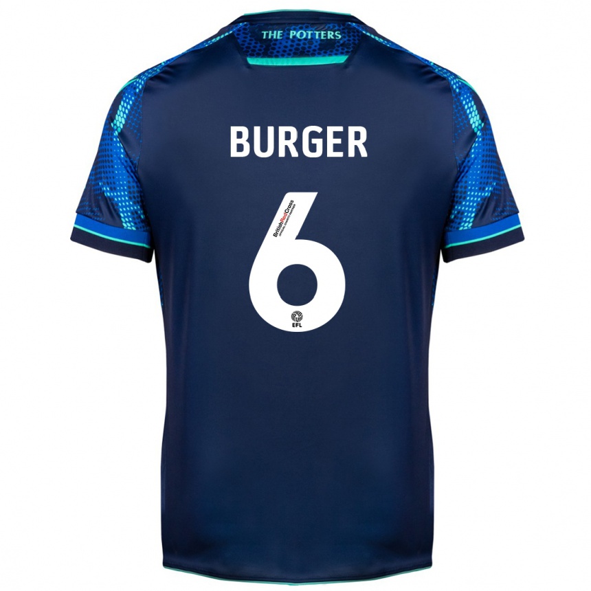 Kinder Fußball Wouter Burger #6 Marine Auswärtstrikot Trikot 2023/24 T-Shirt Luxemburg