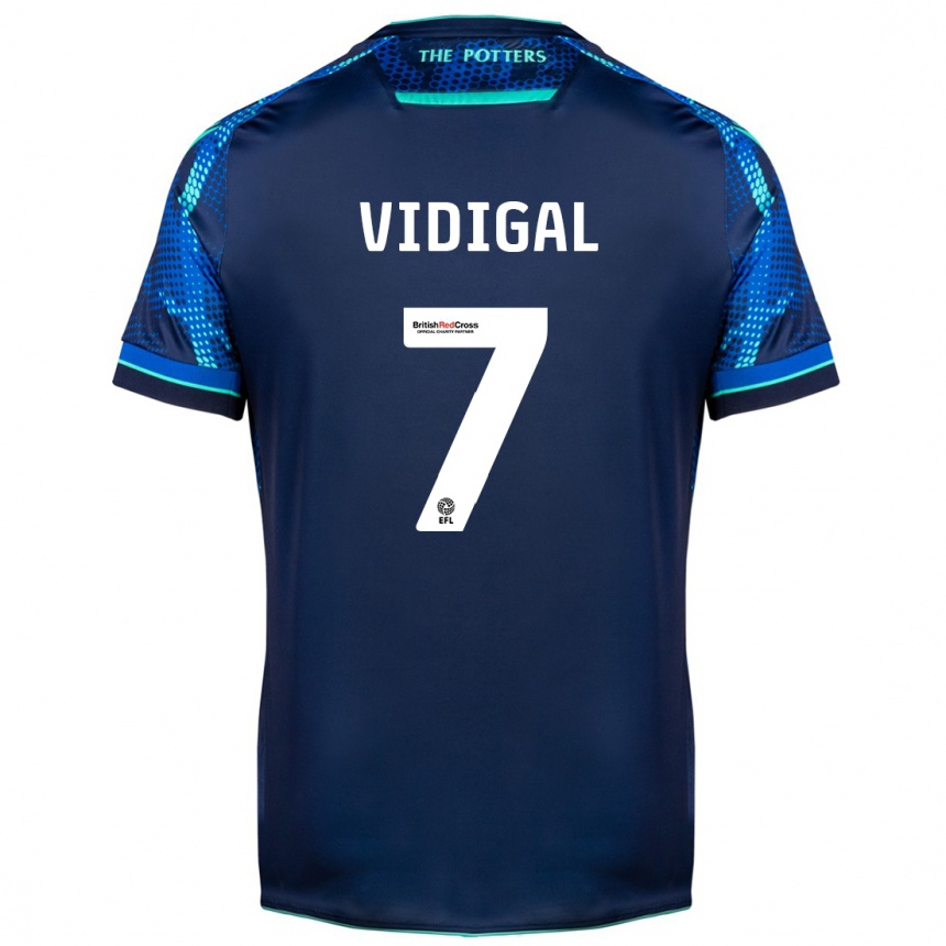 Kinder Fußball André Vidigal #7 Marine Auswärtstrikot Trikot 2023/24 T-Shirt Luxemburg