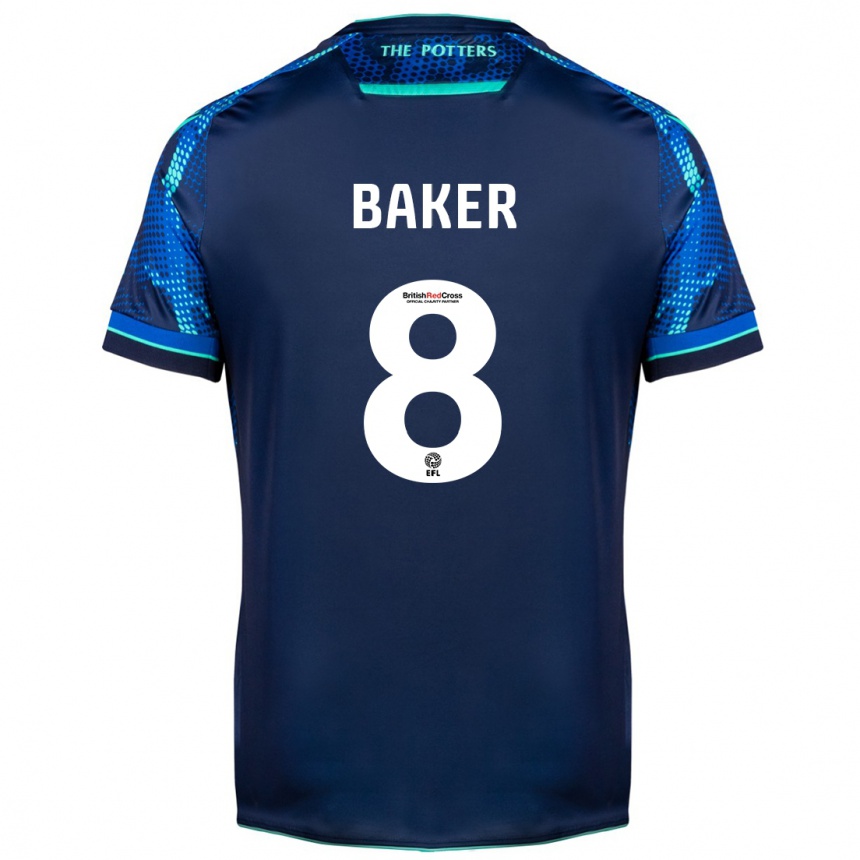 Kinder Fußball Lewis Baker #8 Marine Auswärtstrikot Trikot 2023/24 T-Shirt Luxemburg