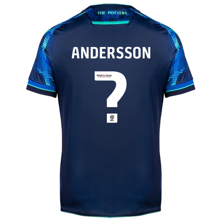 Kinder Fußball Edwin Andersson #0 Marine Auswärtstrikot Trikot 2023/24 T-Shirt Luxemburg