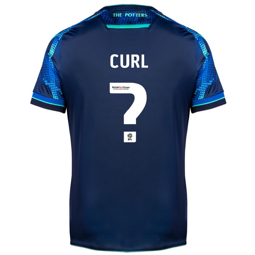 Kinder Fußball Tom Curl #0 Marine Auswärtstrikot Trikot 2023/24 T-Shirt Luxemburg