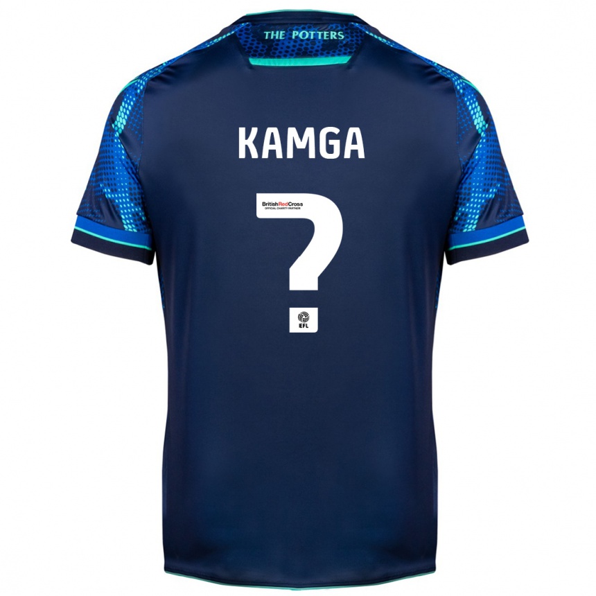Kinder Fußball Ian Kamga #0 Marine Auswärtstrikot Trikot 2023/24 T-Shirt Luxemburg