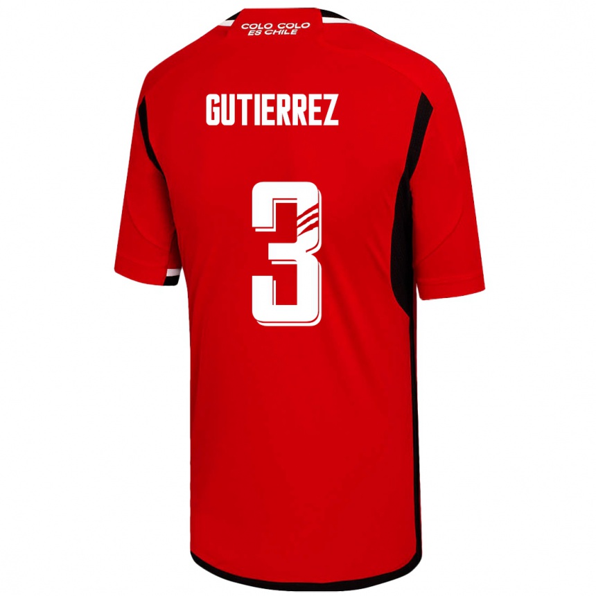 Kinder Fußball Daniel Gutiérrez #3 Rot Auswärtstrikot Trikot 2023/24 T-Shirt Luxemburg