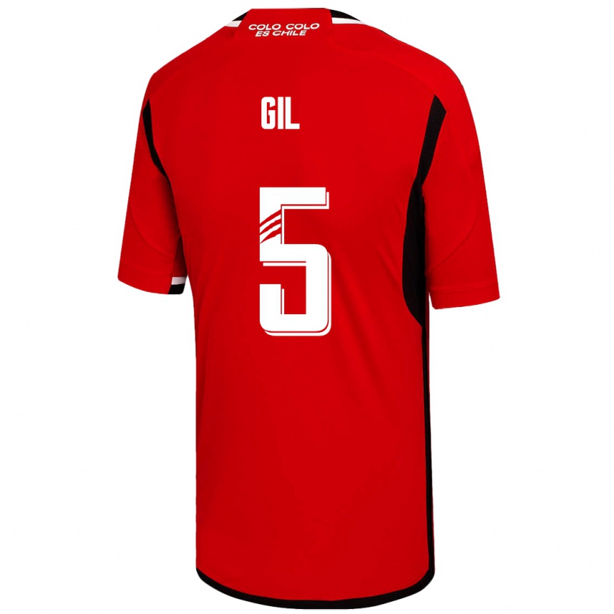 Kinder Fußball Leonardo Gil #5 Rot Auswärtstrikot Trikot 2023/24 T-Shirt Luxemburg