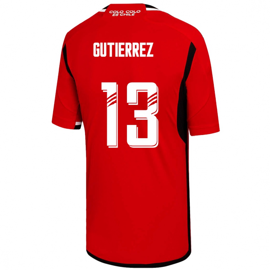 Kinder Fußball Bruno Gutiérrez #13 Rot Auswärtstrikot Trikot 2023/24 T-Shirt Luxemburg