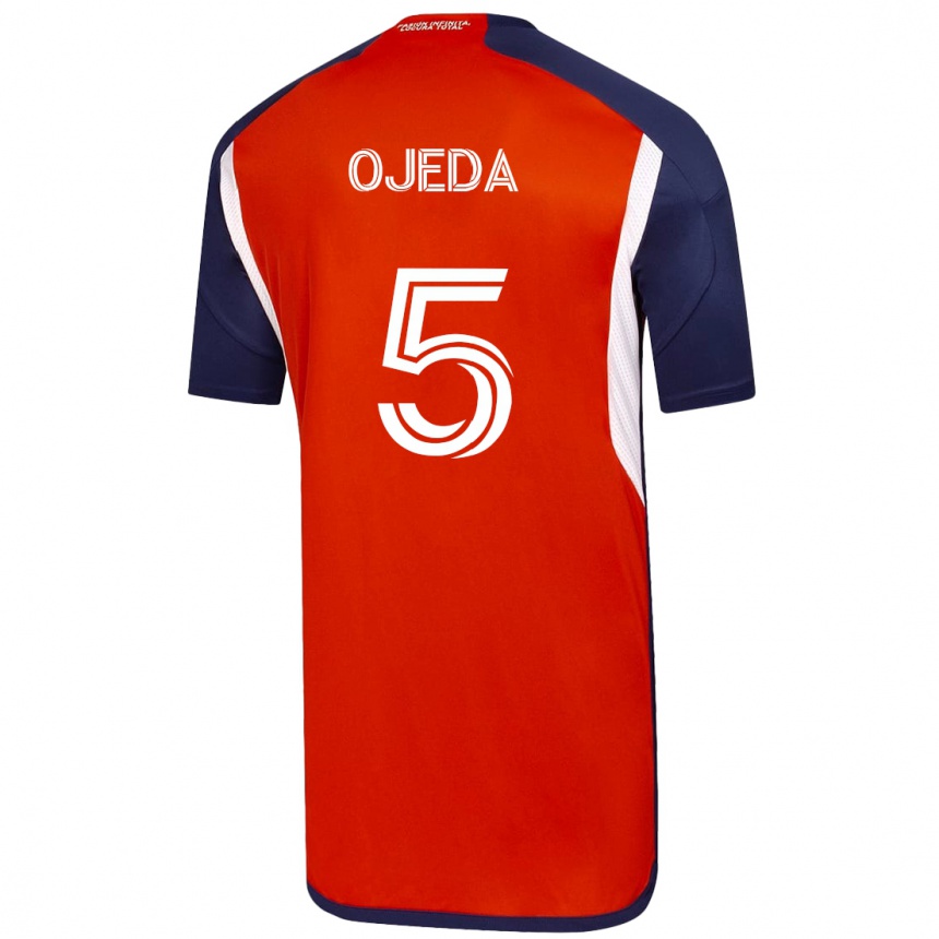 Kinder Fußball Emmanuel Ojeda #5 Weiß Auswärtstrikot Trikot 2023/24 T-Shirt Luxemburg
