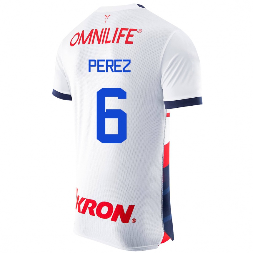 Kinder Fußball Pável Pérez #6 Weiß Auswärtstrikot Trikot 2023/24 T-Shirt Luxemburg