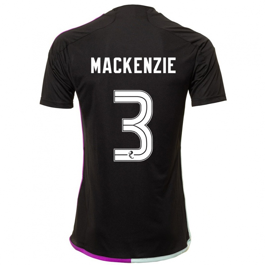 Kinder Fußball Jack Mackenzie #3 Schwarz Auswärtstrikot Trikot 2023/24 T-Shirt Luxemburg