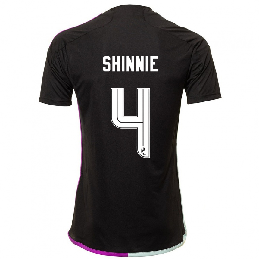 Kinder Fußball Graeme Shinnie #4 Schwarz Auswärtstrikot Trikot 2023/24 T-Shirt Luxemburg