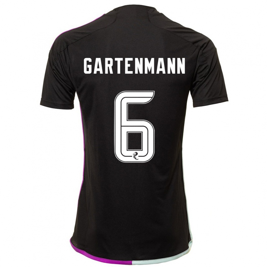 Kinder Fußball Stefan Gartenmann #6 Schwarz Auswärtstrikot Trikot 2023/24 T-Shirt Luxemburg