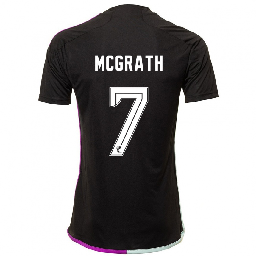 Kinder Fußball Jamie Mcgrath #7 Schwarz Auswärtstrikot Trikot 2023/24 T-Shirt Luxemburg