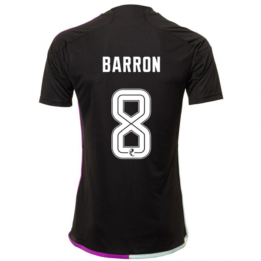 Kinder Fußball Connor Barron #8 Schwarz Auswärtstrikot Trikot 2023/24 T-Shirt Luxemburg