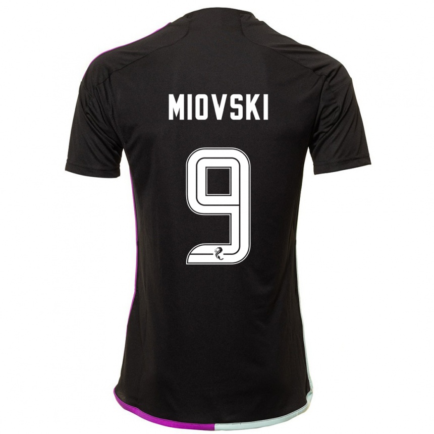 Kinder Fußball Bojan Miovski #9 Schwarz Auswärtstrikot Trikot 2023/24 T-Shirt Luxemburg