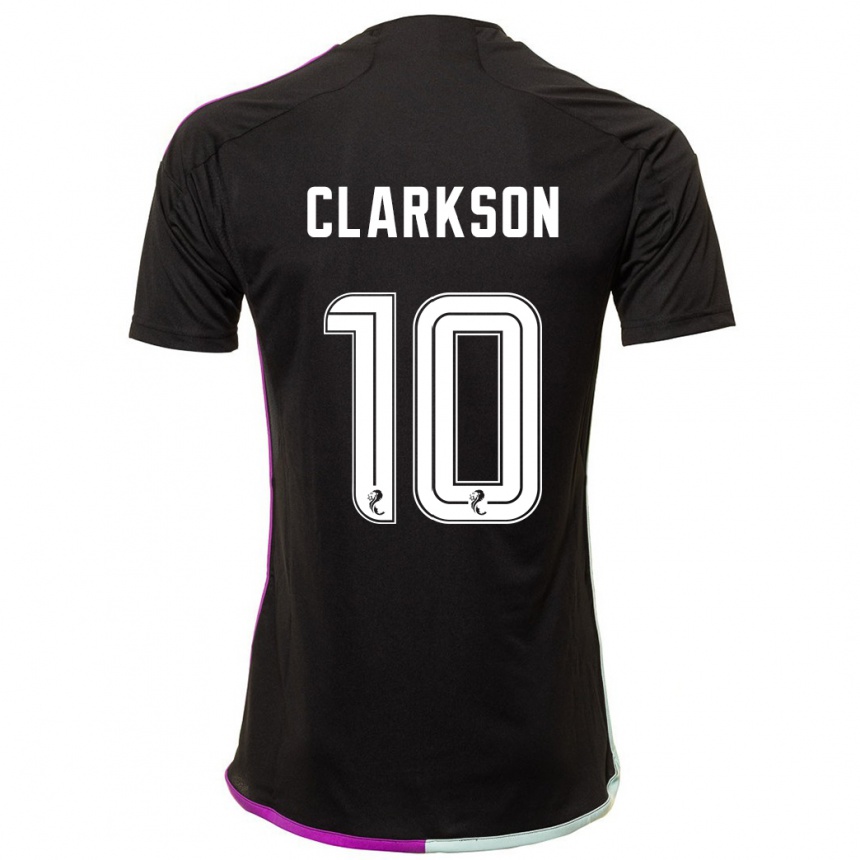 Kinder Fußball Leighton Clarkson #10 Schwarz Auswärtstrikot Trikot 2023/24 T-Shirt Luxemburg