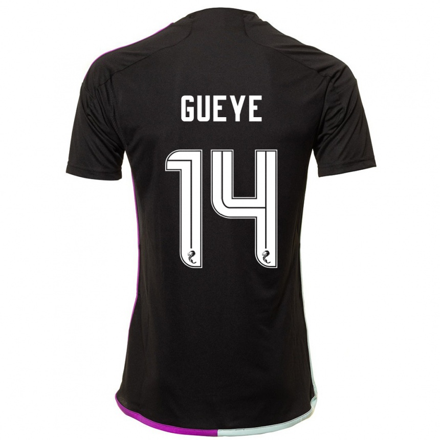 Kinder Fußball Pape Habib Gueye #14 Schwarz Auswärtstrikot Trikot 2023/24 T-Shirt Luxemburg