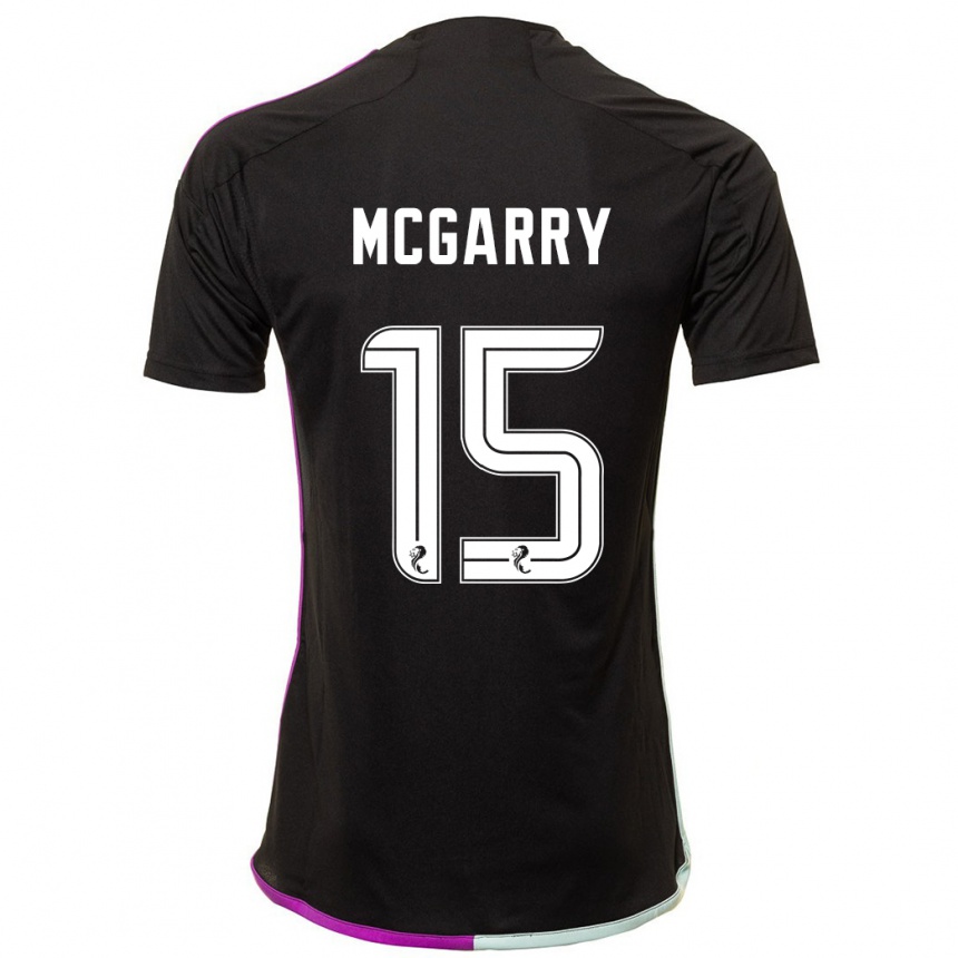 Kinder Fußball James Mcgarry #15 Schwarz Auswärtstrikot Trikot 2023/24 T-Shirt Luxemburg