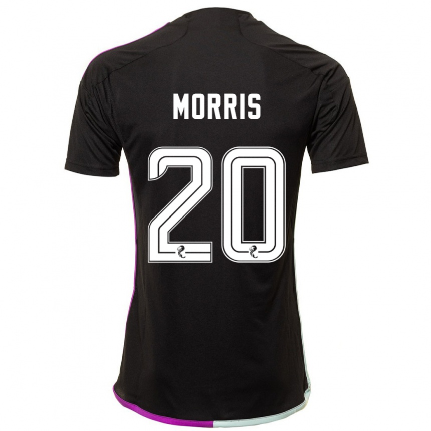 Kinder Fußball Shayden Morris #20 Schwarz Auswärtstrikot Trikot 2023/24 T-Shirt Luxemburg