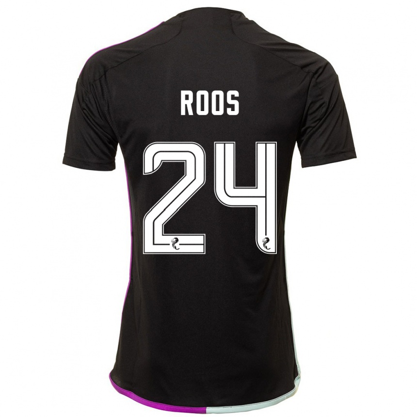 Kinder Fußball Kelle Roos #24 Schwarz Auswärtstrikot Trikot 2023/24 T-Shirt Luxemburg