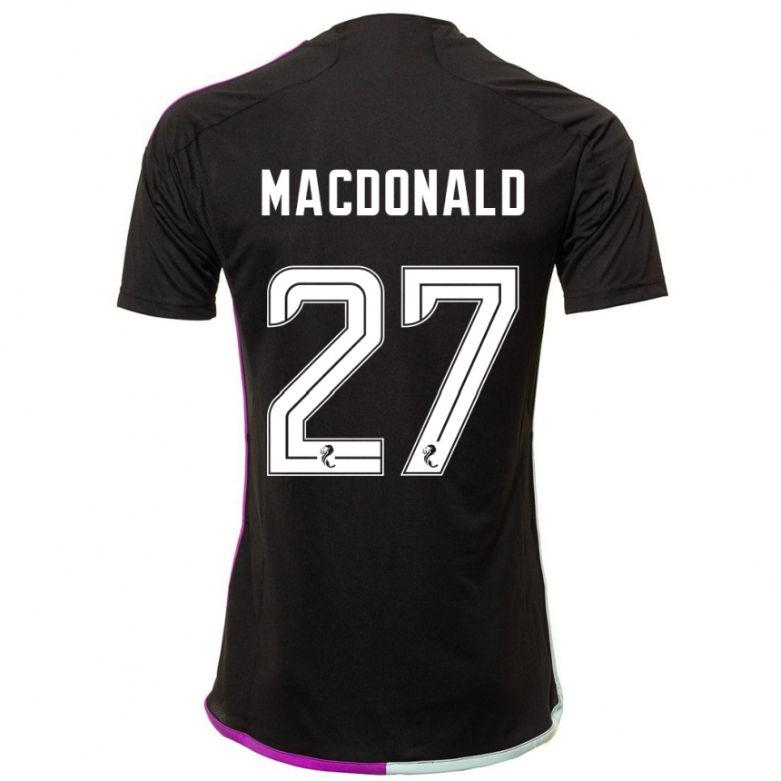 Kinder Fußball Angus Macdonald #27 Schwarz Auswärtstrikot Trikot 2023/24 T-Shirt Luxemburg