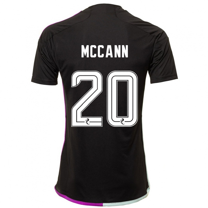 Kinder Fußball Annalisa Mccann #20 Schwarz Auswärtstrikot Trikot 2023/24 T-Shirt Luxemburg