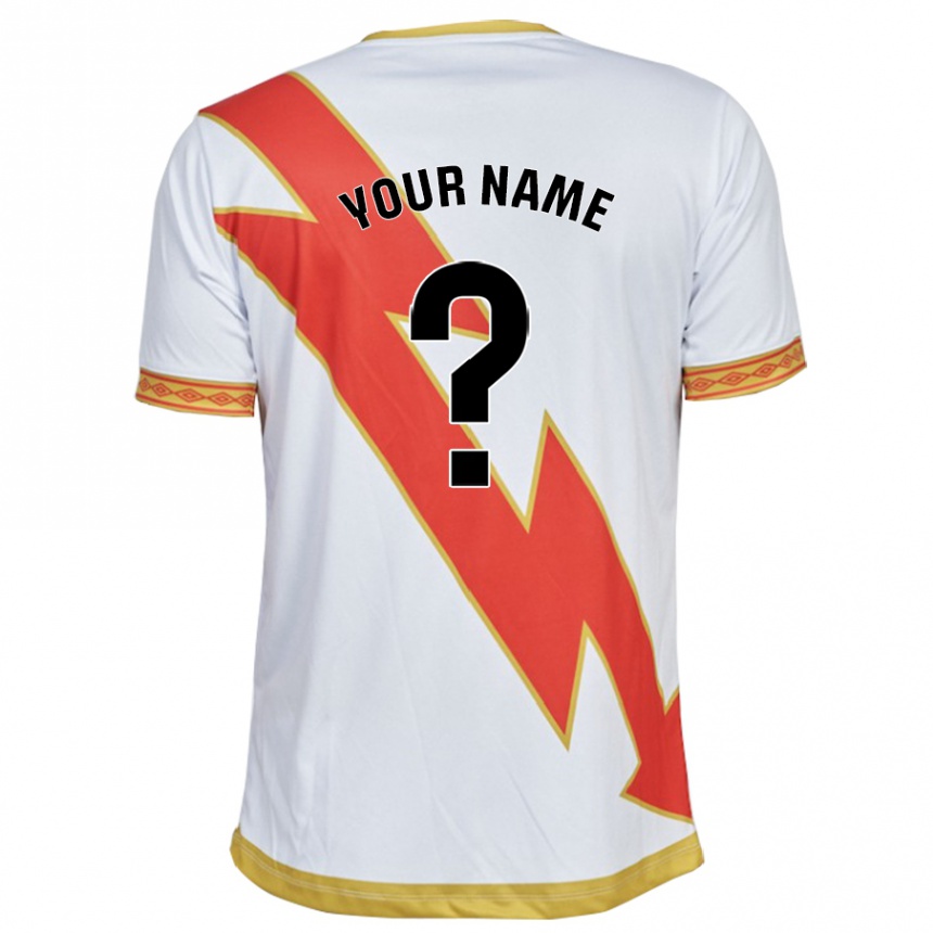 Herren Fußball Ihren Namen #0 Weiß Heimtrikot Trikot 2023/24 T-Shirt Luxemburg