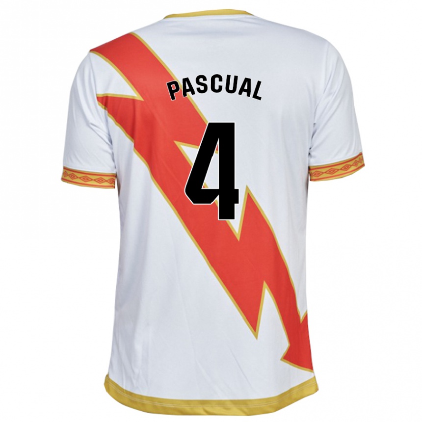 Herren Fußball Martín Pascual #4 Weiß Heimtrikot Trikot 2023/24 T-Shirt Luxemburg