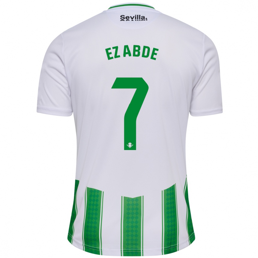 Herren Fußball Abde Ezzalzouli #7 Weiß Heimtrikot Trikot 2023/24 T-Shirt Luxemburg