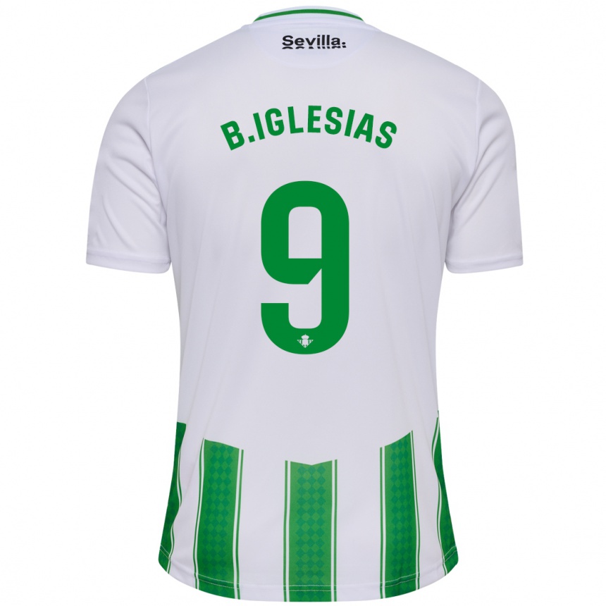 Herren Fußball Borja Iglesias #9 Weiß Heimtrikot Trikot 2023/24 T-Shirt Luxemburg