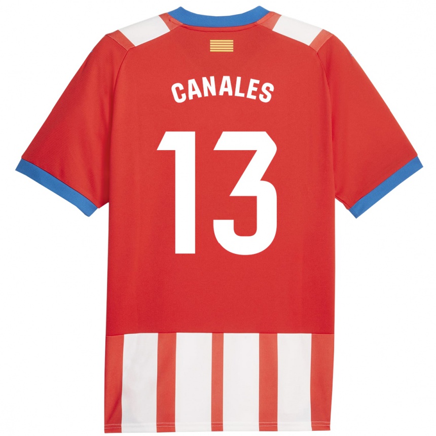 Herren Fußball Juanvi Canales #13 Rot-Weiss Heimtrikot Trikot 2023/24 T-Shirt Luxemburg