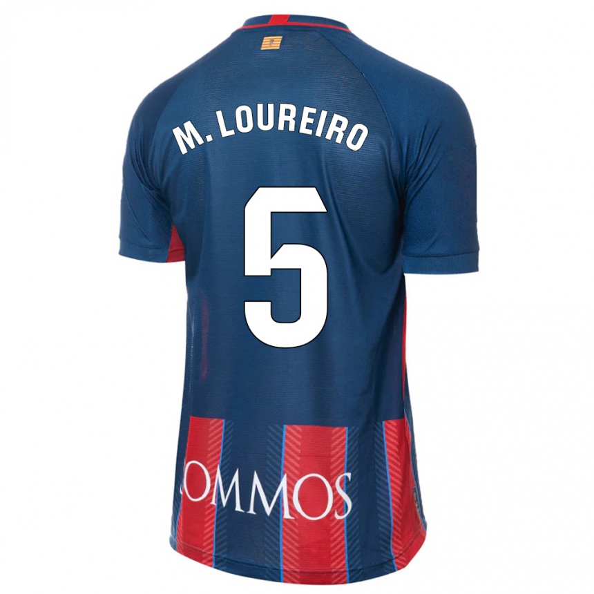 Herren Fußball Miguel Loureiro #5 Marine Heimtrikot Trikot 2023/24 T-Shirt Luxemburg