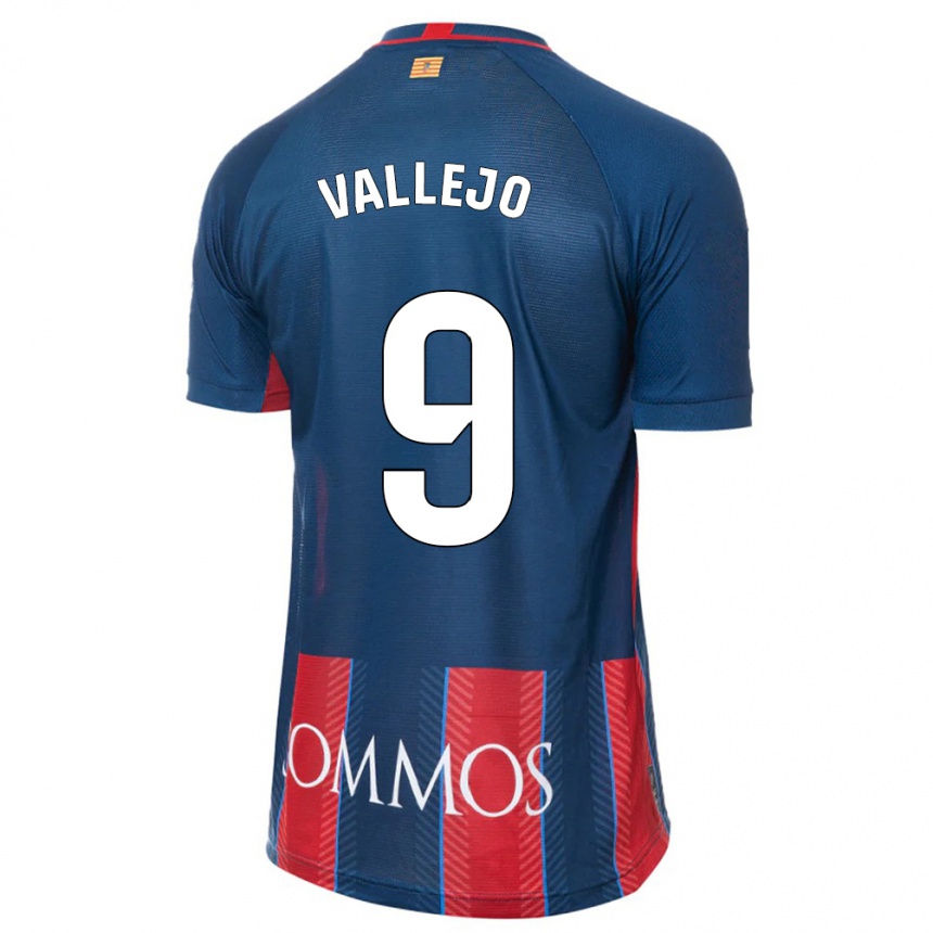 Herren Fußball Hugo Vallejo #9 Marine Heimtrikot Trikot 2023/24 T-Shirt Luxemburg