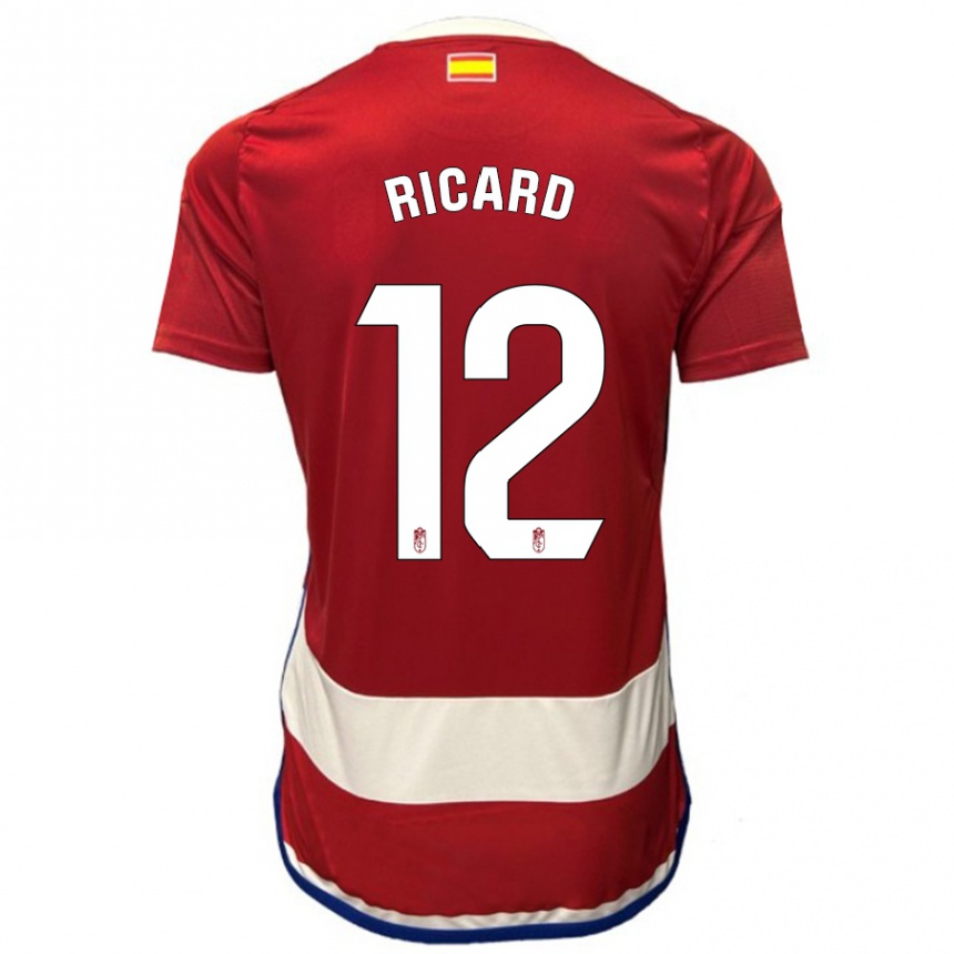 Herren Fußball Ricard Sanchez #12 Rot Heimtrikot Trikot 2023/24 T-Shirt Luxemburg