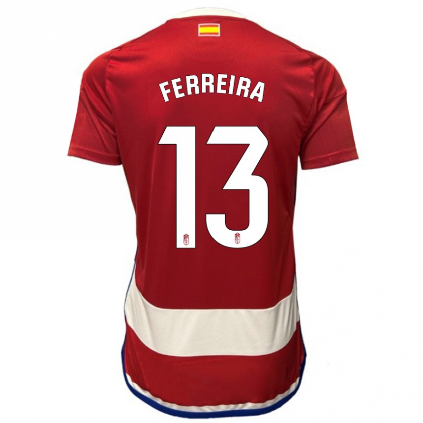 Herren Fußball André Ferreira #13 Rot Heimtrikot Trikot 2023/24 T-Shirt Luxemburg