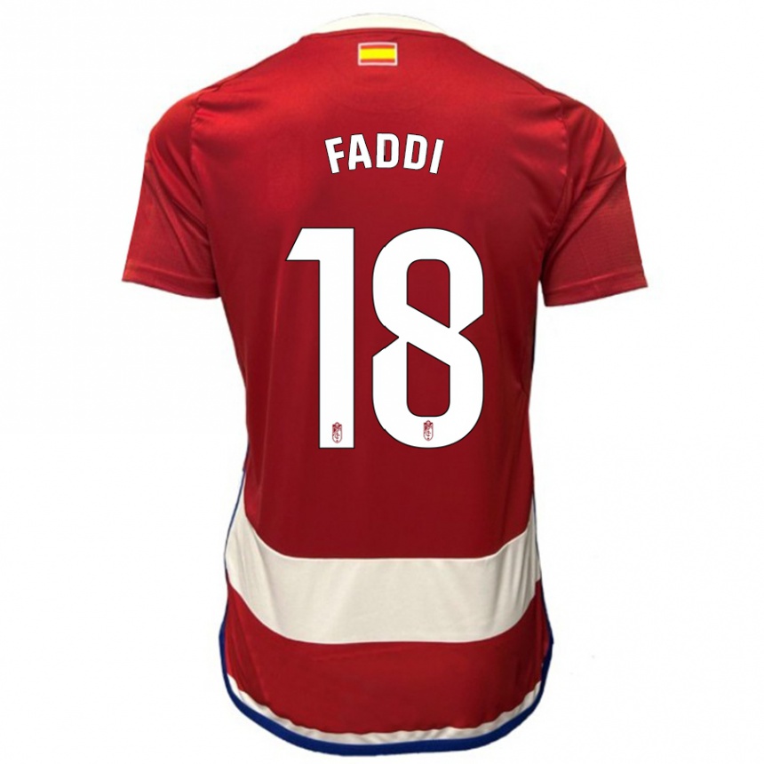 Herren Fußball Inés Faddi #18 Rot Heimtrikot Trikot 2023/24 T-Shirt Luxemburg