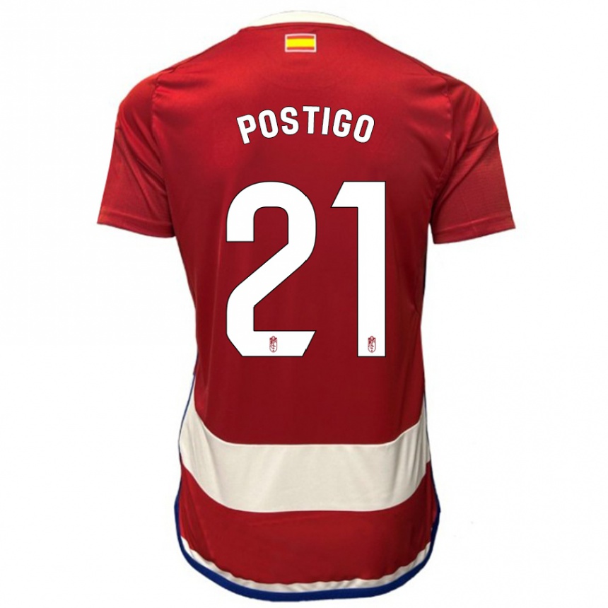Herren Fußball Postigo #21 Rot Heimtrikot Trikot 2023/24 T-Shirt Luxemburg