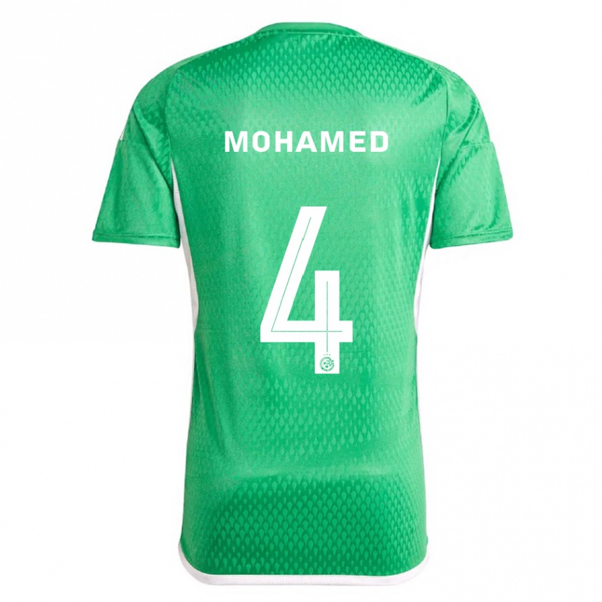 Herren Fußball Ali Mohamed #4 Weiß Blau Heimtrikot Trikot 2023/24 T-Shirt Luxemburg