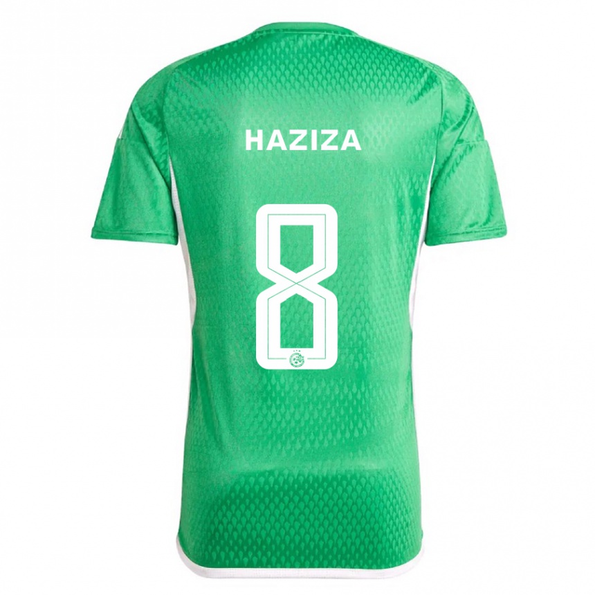 Herren Fußball Dolev Haziza #8 Weiß Blau Heimtrikot Trikot 2023/24 T-Shirt Luxemburg