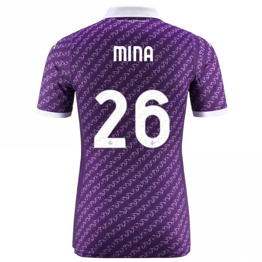 Herren Fußball Yerry Mina #26 Violett Heimtrikot Trikot 2023/24 T-Shirt Luxemburg