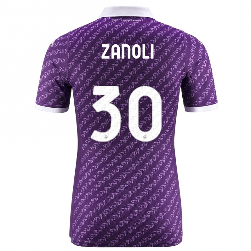 Herren Fußball Martina Zanoli #30 Violett Heimtrikot Trikot 2023/24 T-Shirt Luxemburg