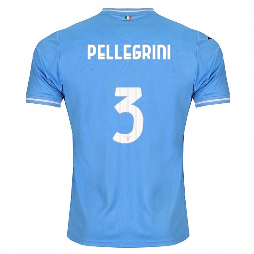 Herren Fußball Luca Pellegrini #3 Blau Heimtrikot Trikot 2023/24 T-Shirt Luxemburg