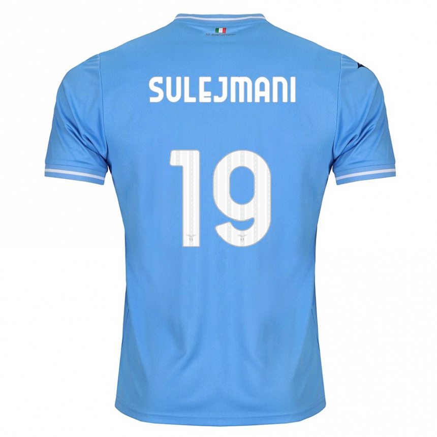 Herren Fußball Flavio Sulejmani #19 Blau Heimtrikot Trikot 2023/24 T-Shirt Luxemburg