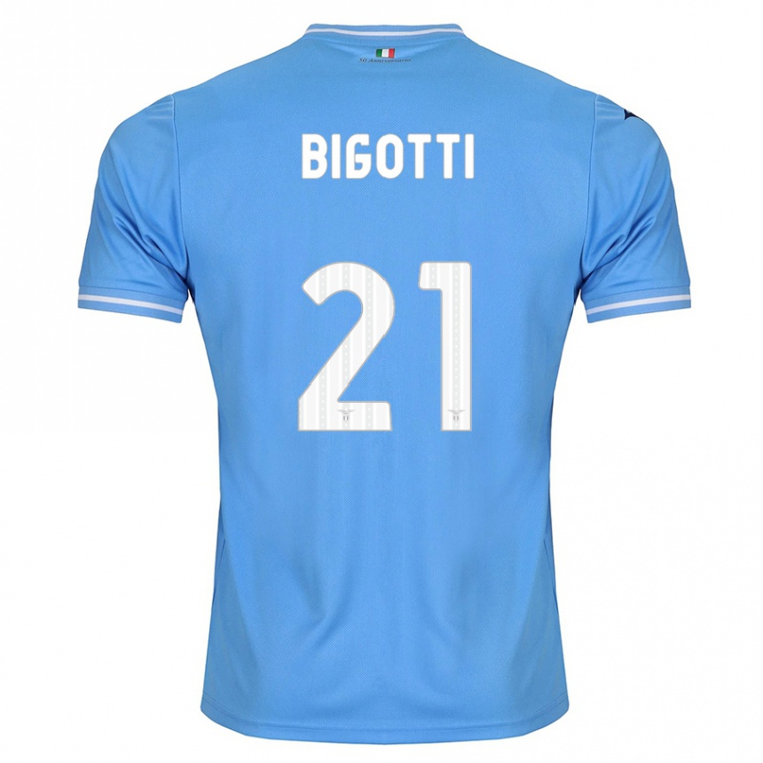 Herren Fußball Massimo Bigotti #21 Blau Heimtrikot Trikot 2023/24 T-Shirt Luxemburg