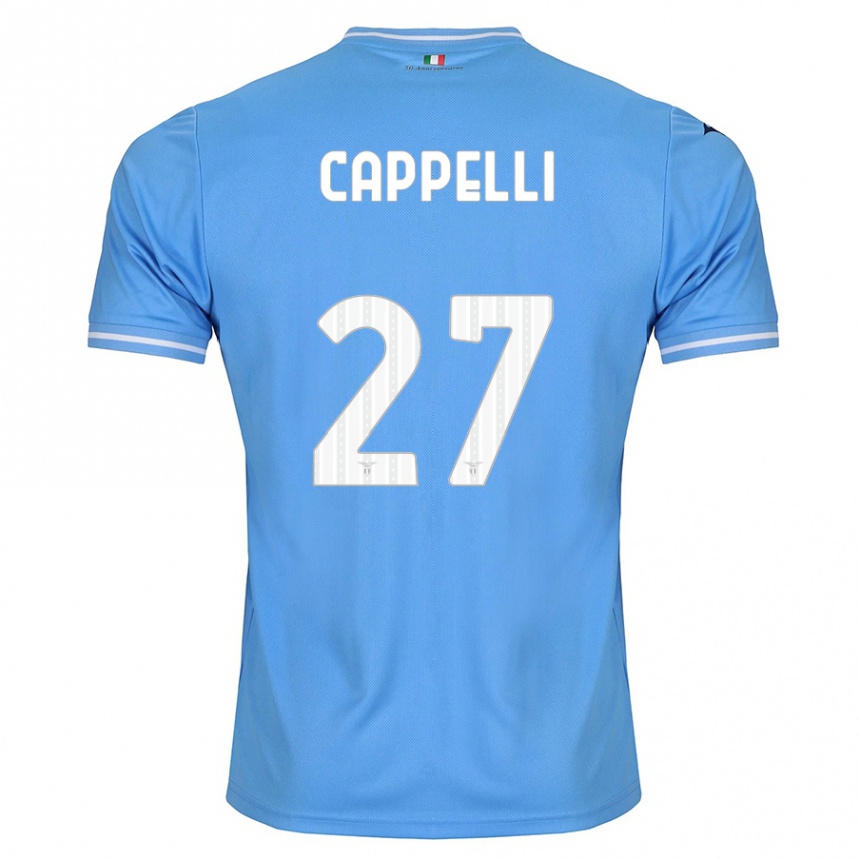 Herren Fußball Tommaso Cappelli #27 Blau Heimtrikot Trikot 2023/24 T-Shirt Luxemburg