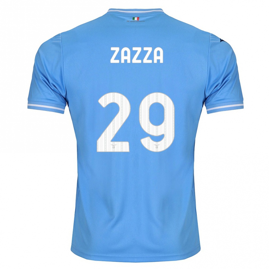 Herren Fußball Matteo Zazza #29 Blau Heimtrikot Trikot 2023/24 T-Shirt Luxemburg