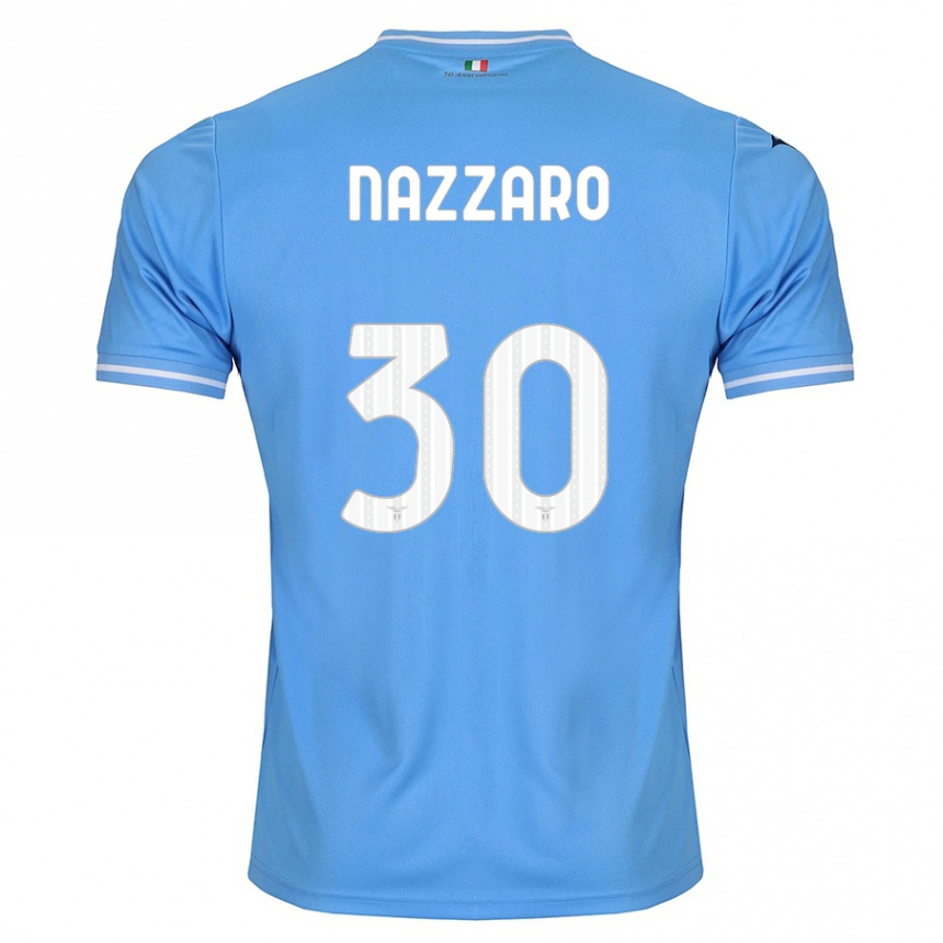 Herren Fußball Marco Nazzaro #30 Blau Heimtrikot Trikot 2023/24 T-Shirt Luxemburg